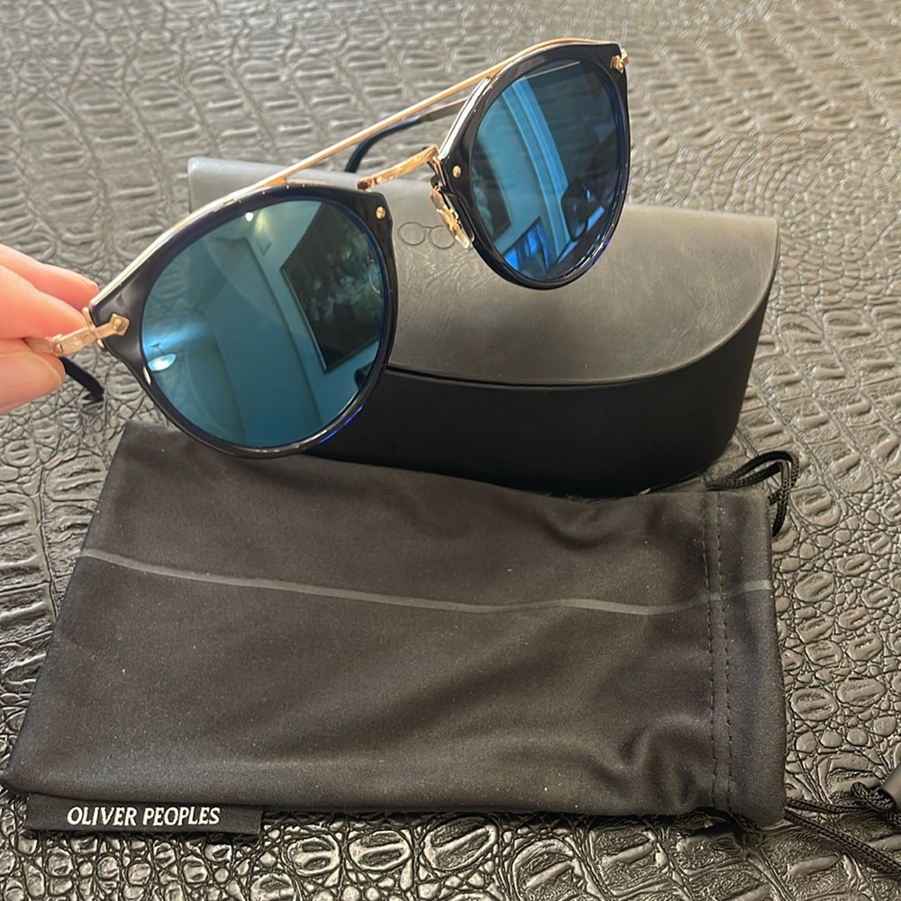 Oliver People Sunglasses Remick Blue Lenses w/Rose Gold Frame#OV5349S 156696 50